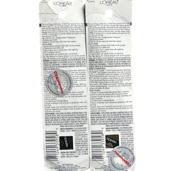 New 2 L'Oreal Brow Style & Frame Set Pomade 212 Blonde - Picture 2 of 2